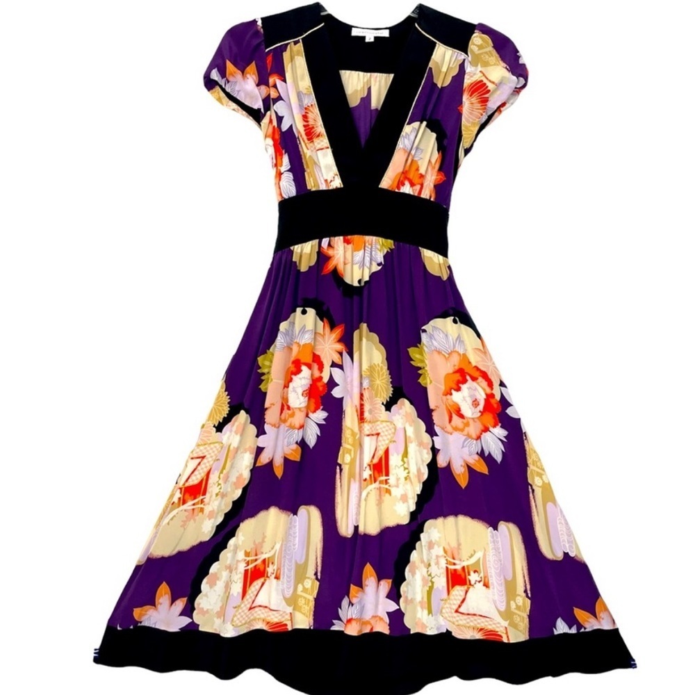 Anthropologie Coreylynncalter Purple Floral Midi Dress